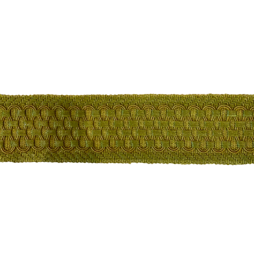 Estella Braided Trellis Tape Green 6cm