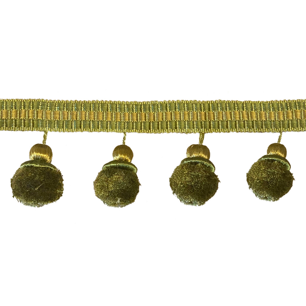 Estella Pom Pom Fringe Green 8cm