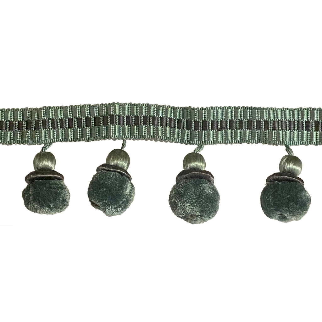 Estella Pom Pom Fringe Aqua/Grey 8cm